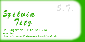 szilvia titz business card